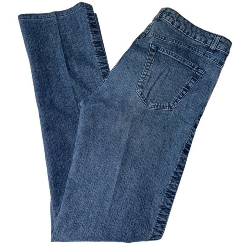 Leggiadro Women’s Size 6 Light Medium Blue Wash Cotton Blend Straight Leg Jeans